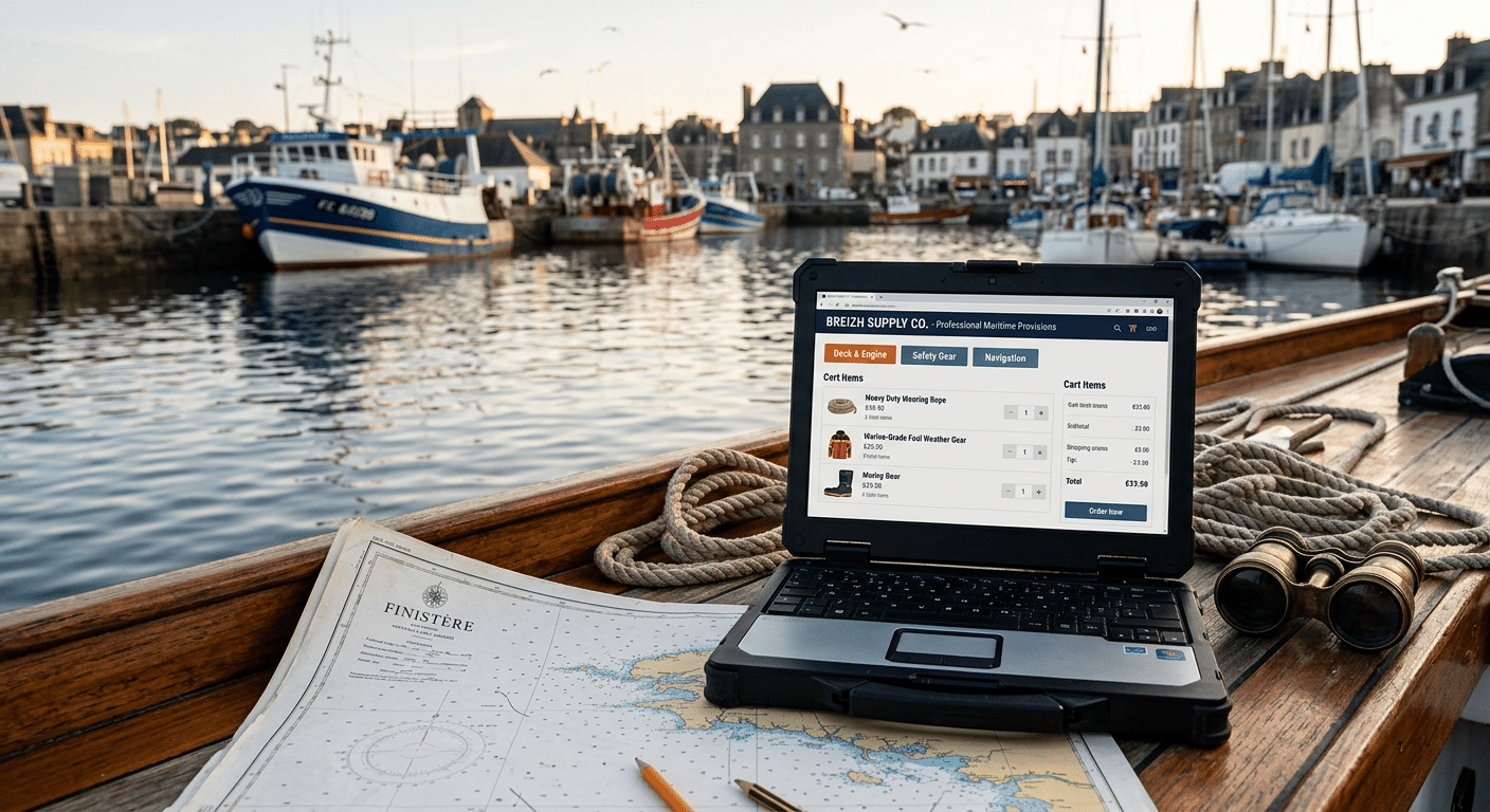 Dotation maritime Lorient, Concarneau, Douarnenez : commande en ligne disponible depuis Brest