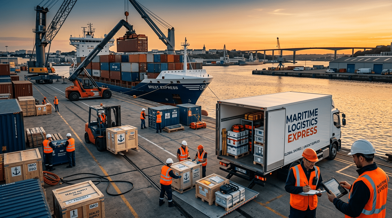 Dotation maritime urgente : livraison express depuis Brest, comment procéder ?